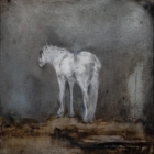 Horse - 19 x 19" - oil on metal panel