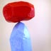 Helder Batista - Monolith red and blue - 15" tall - resin