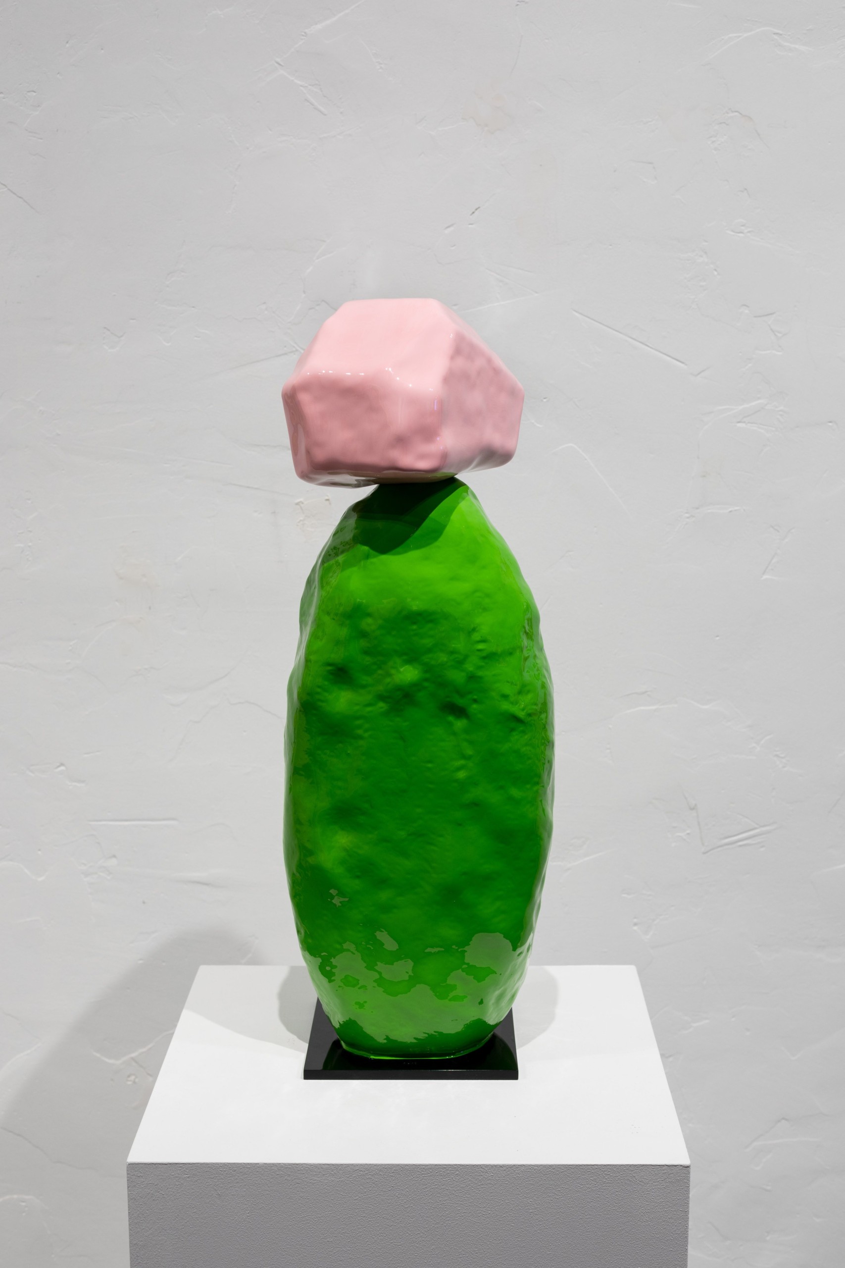 Image of Contemporary art piece titled High-Monolith Green and Pink by Helder Batista  