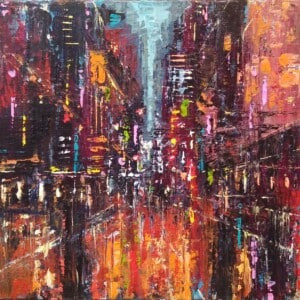 CITY IN RED AND ORANGE