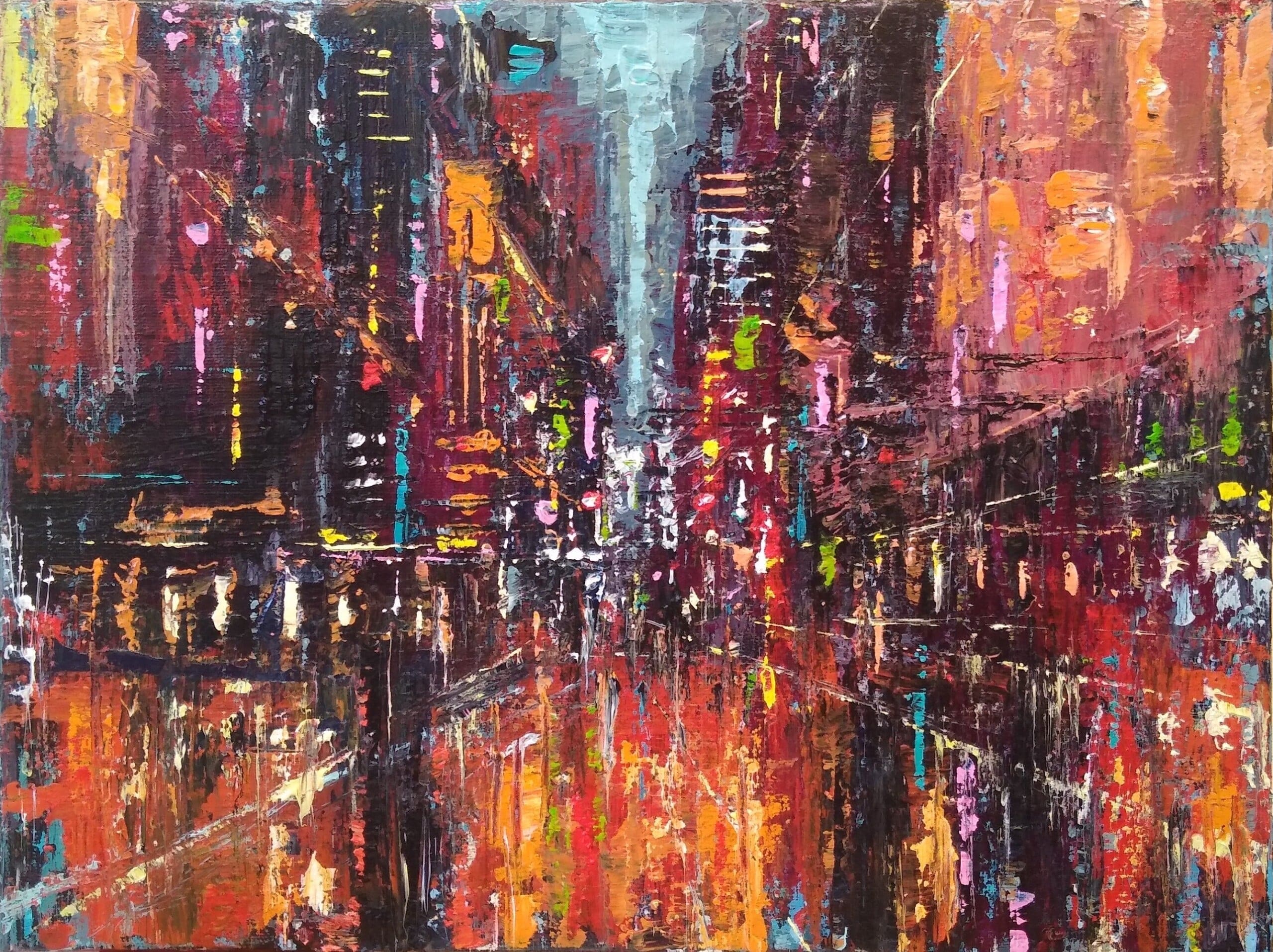 Image of Contemporary art piece titled CITY IN RED AND ORANGE by David Tycho  