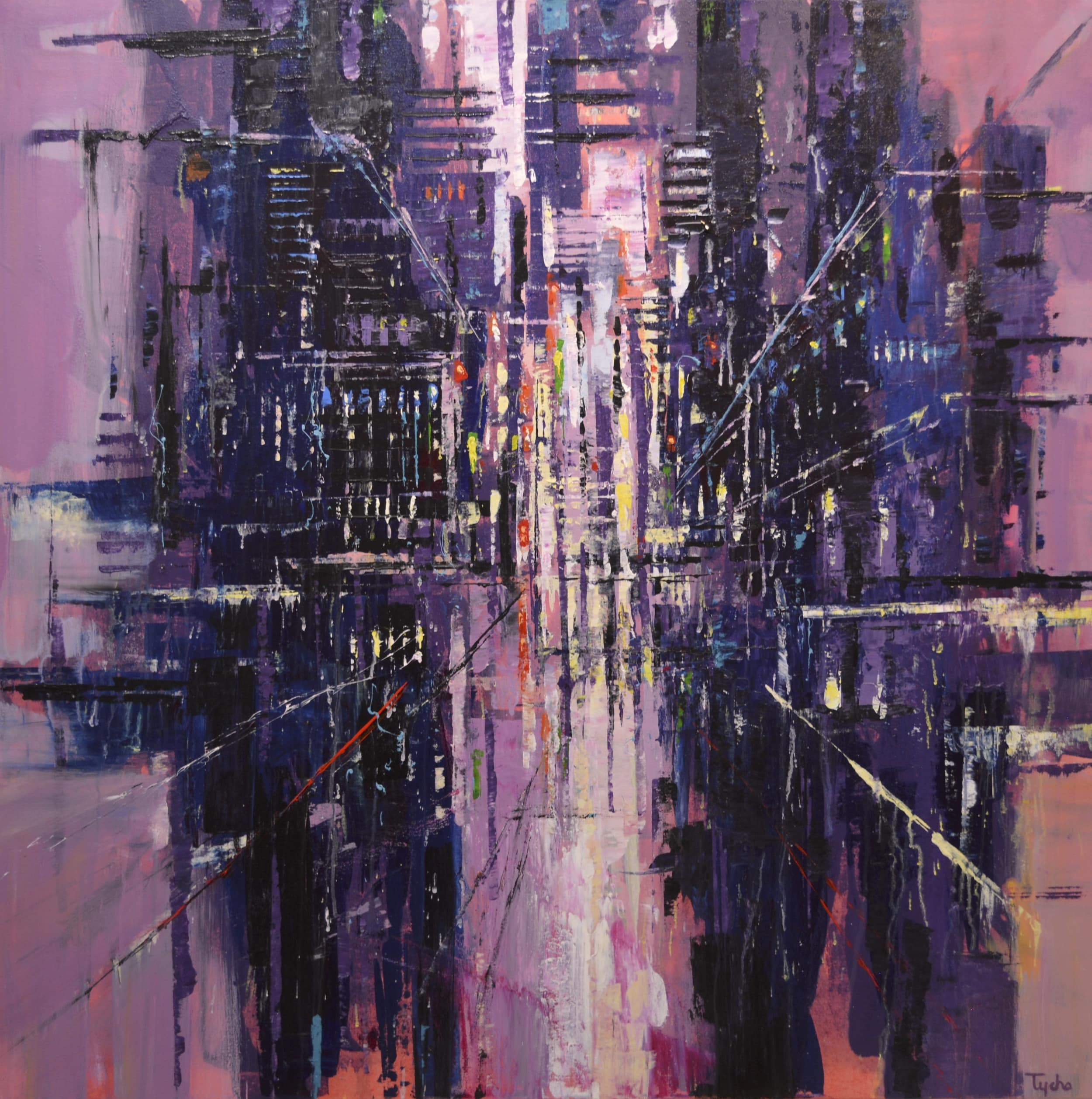 Image of Contemporary art piece titled URBAN COMPOSITION IN MAGENTA by David Tycho  