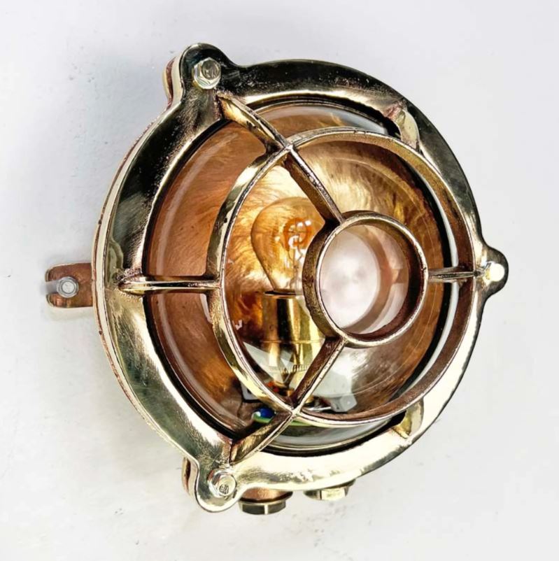Image of Contemporary art piece titled Brass Bullseye Bulkhead Light by   