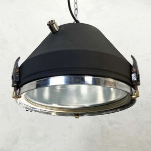 Industrial Matt Black Ceiling Light by VEB