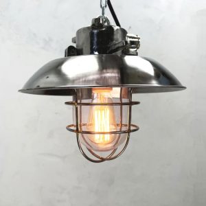 Vintage Steel Explosion Proof Cage Ceiling Pendant
